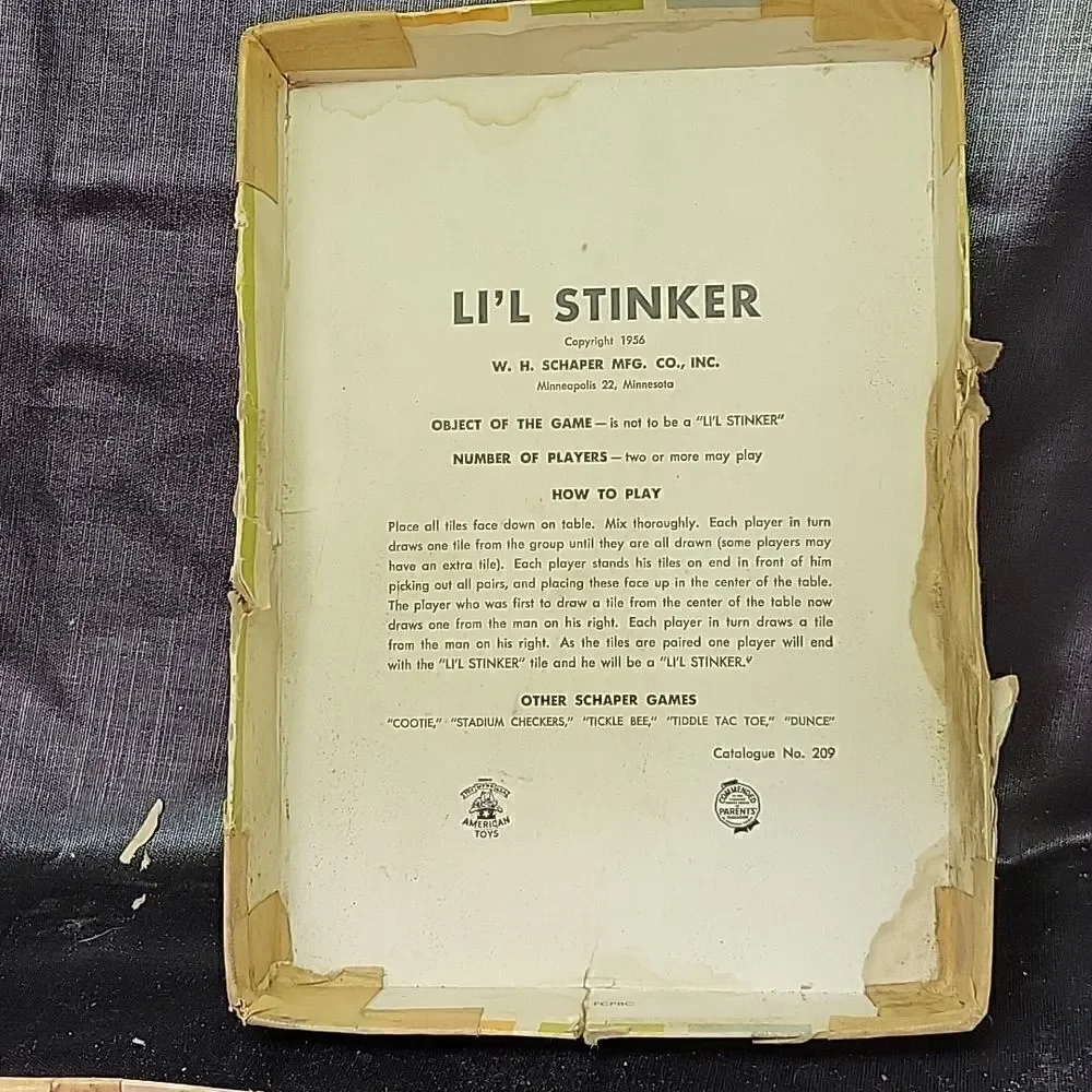 Vintage Li'L Stinker Game 1956 Similar To Old Maid,  Schaper  # 209‎